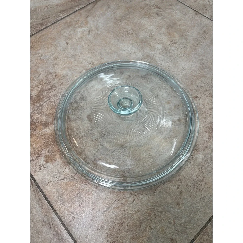 Vintage Pyrex Clear Glass Lid 20 Ribbed Sunburst Pattern Replacement 8.25 Inch